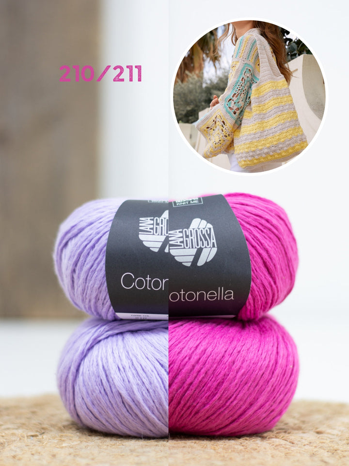 Häkelpaket Cotonella Beutel im Stäbchenstrukturmuster