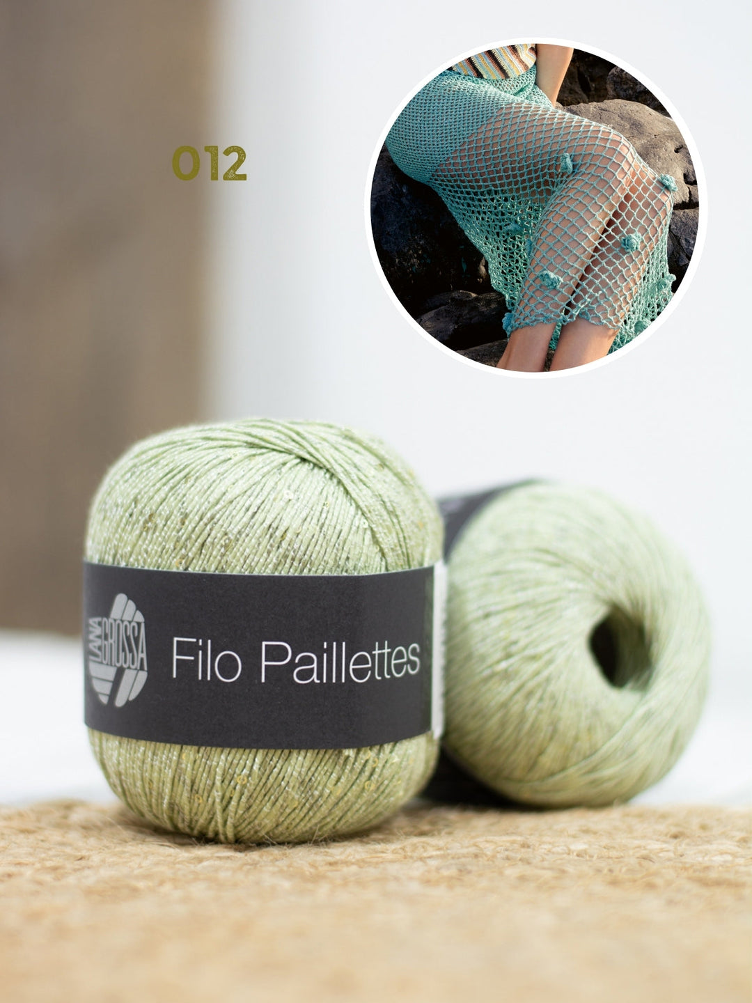 Häkelpaket Filo Paillettes Rock mit Blüten
