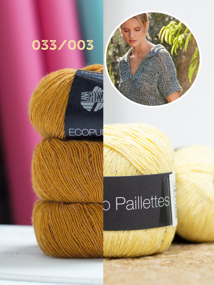 Strickpaket Ecopuno Filo Paillettes Shirt
