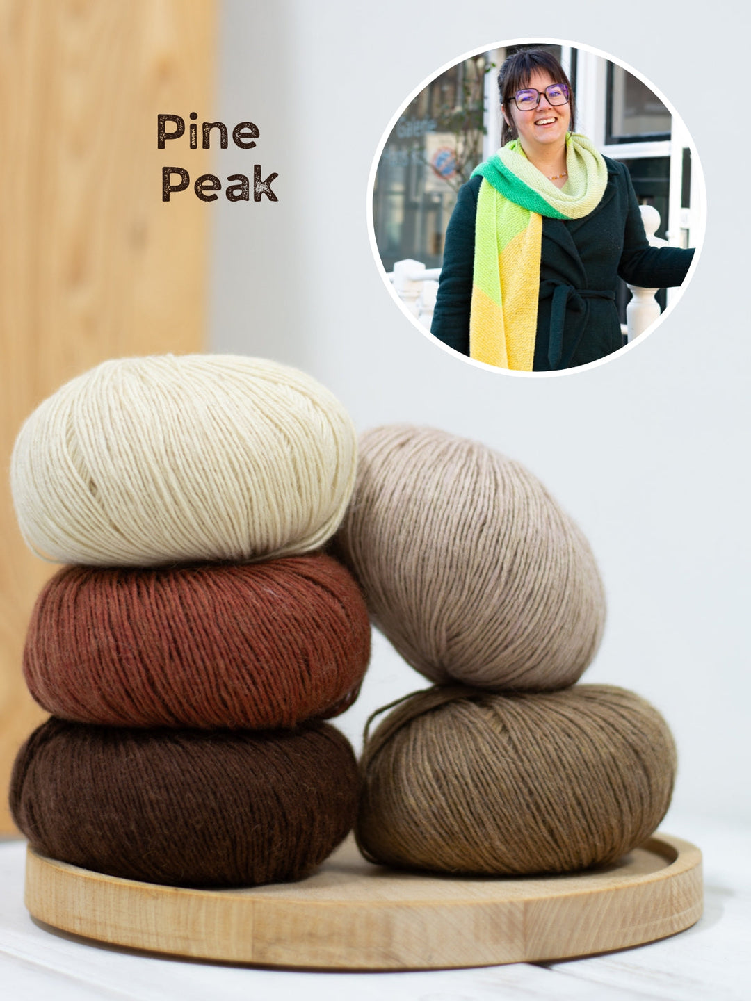 Strickpaket Ecopuno Schal mit diagonalen Farbflächen