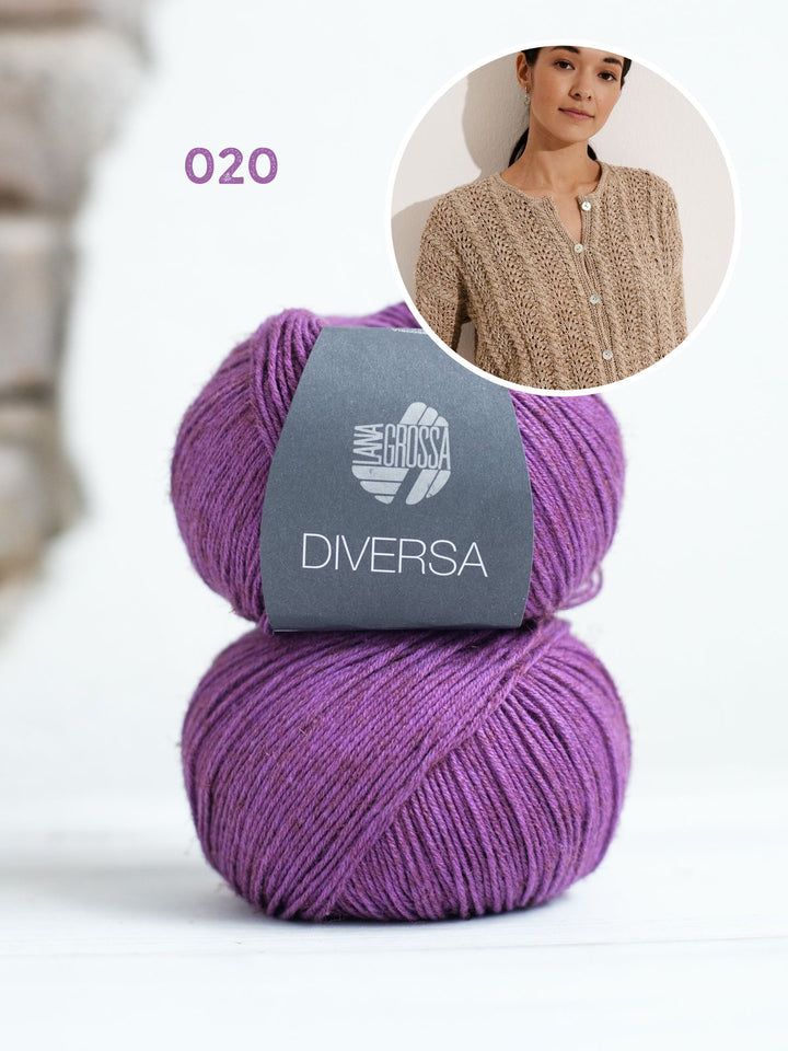 Strickpaket Diversa Jacke im Ajourmuster