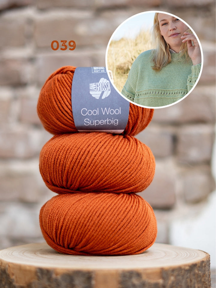 Strickpaket Cool Wool Superbig Pullover mit Strukturstreifen