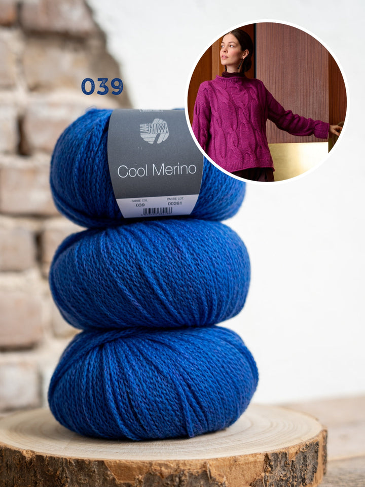Strickpaket Cool Merino Zopfpullover