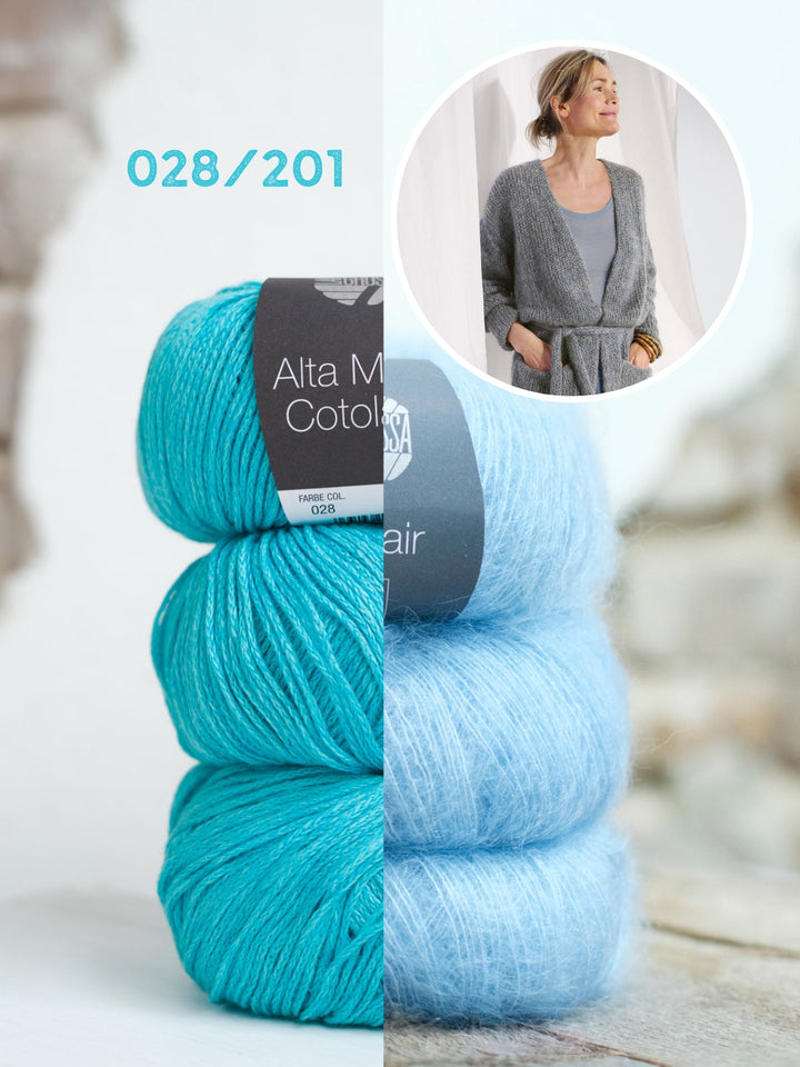 Strickpaket Alta Moda Cotolana Silkhair Jacke mit Gürtel
