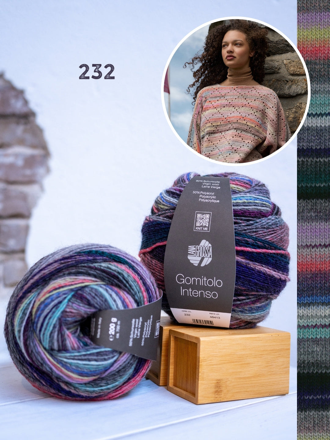 Häkelpaket Gomitolo Intenso Top-down Pullover