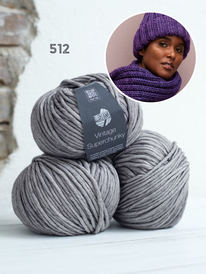 Strickpaket Vintage Superchunky Mütze