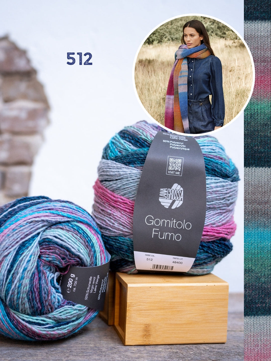 Strickpaket Gomitolo Schal glatt