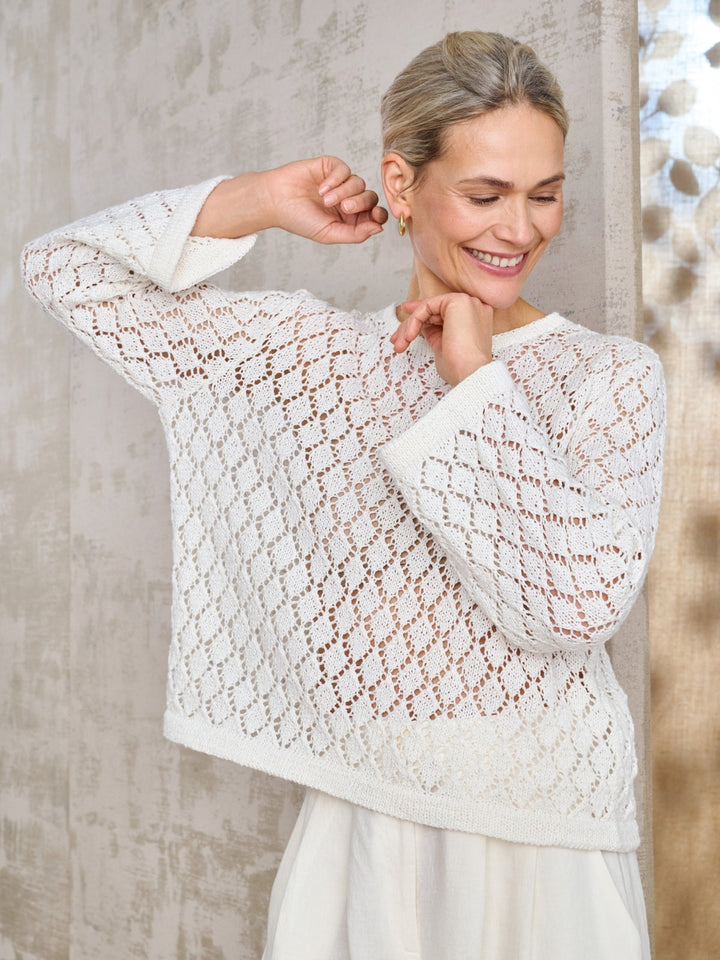 Strickpaket Landlust Sommerseide Pullover im Lochmuster