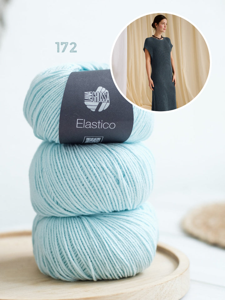 Strickpaket Elastico Kleid im Patentmuster