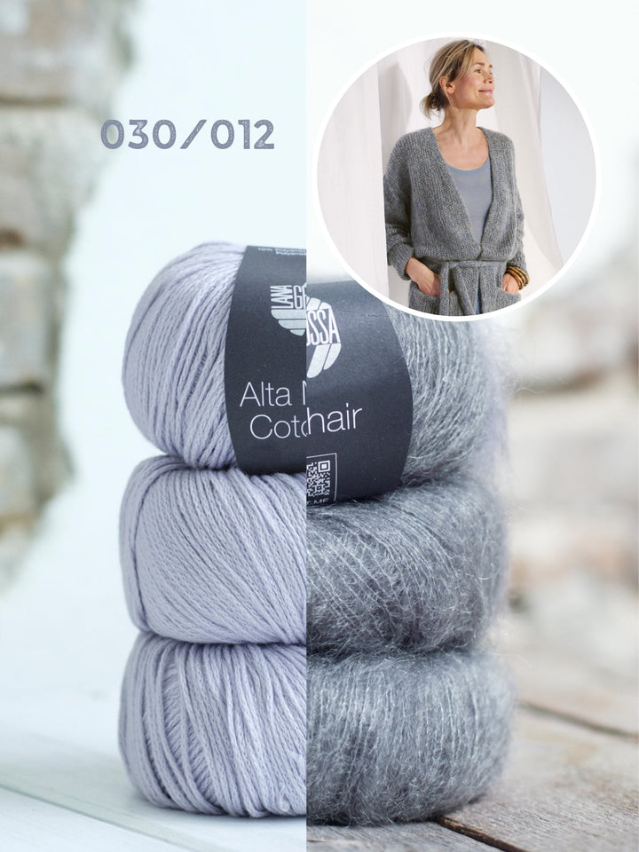 Strickpaket Alta Moda Cotolana Silkhair Jacke mit Gürtel