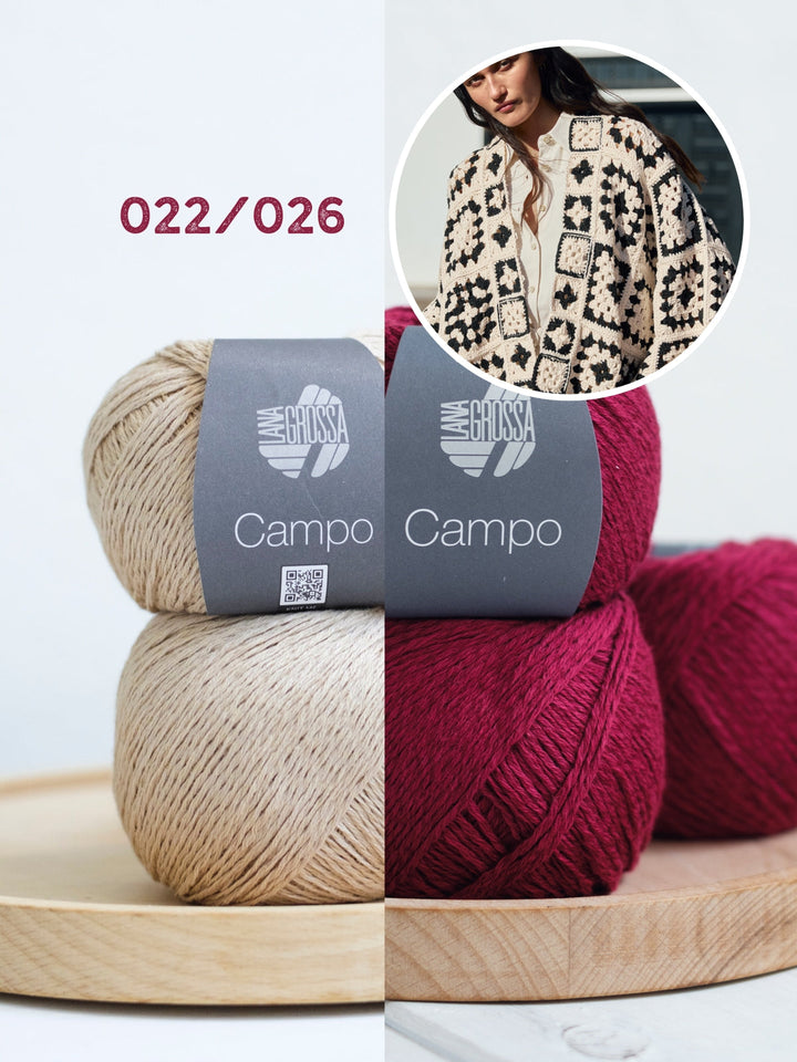 Häkelpaket Campo oversized Granny-Cardigan
