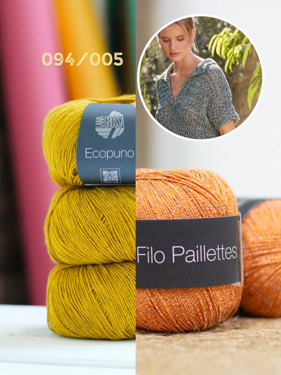 Strickpaket Ecopuno Filo Paillettes Shirt