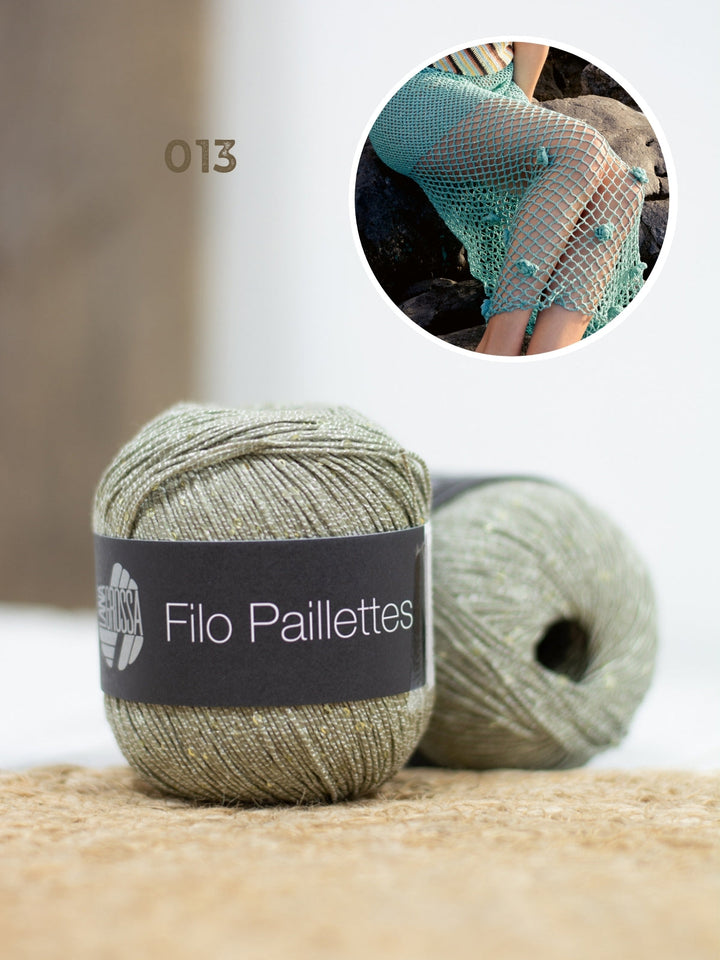 Häkelpaket Filo Paillettes Rock mit Blüten
