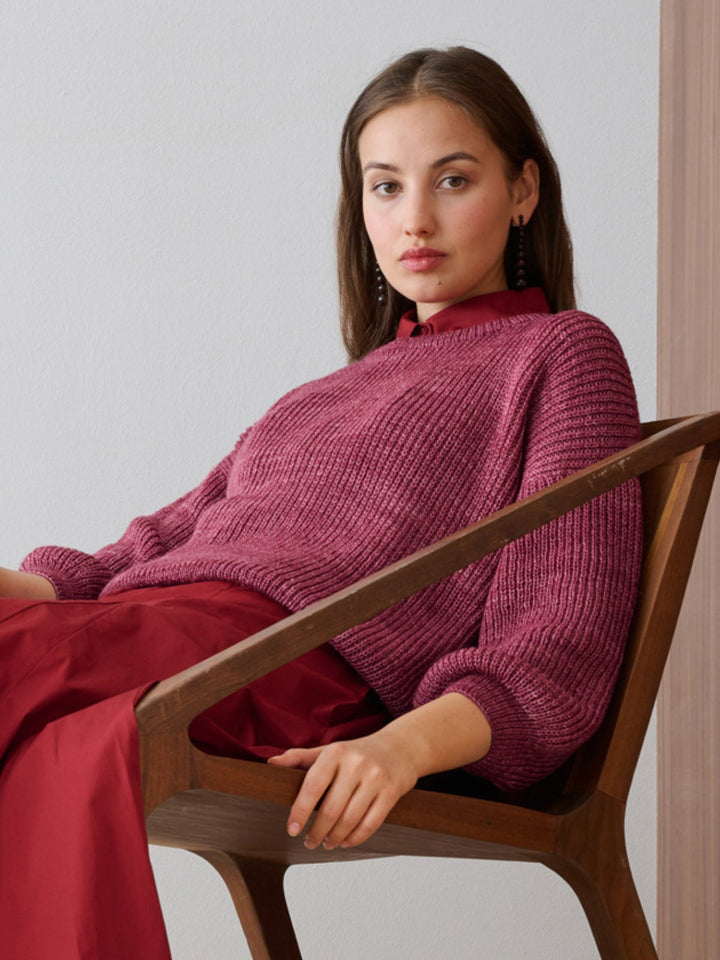 Strickpaket Brigitte Silkdream Pullover im Halbpatentmuster