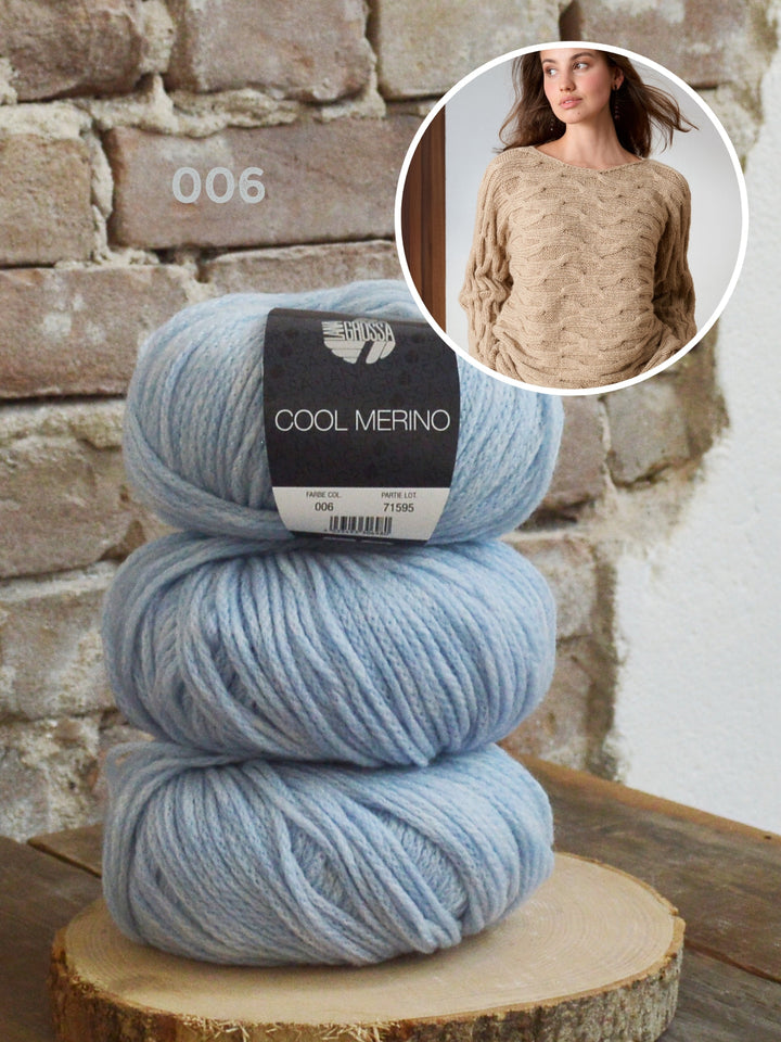 Strickpaket Cool Merino Pullover mit Struktur