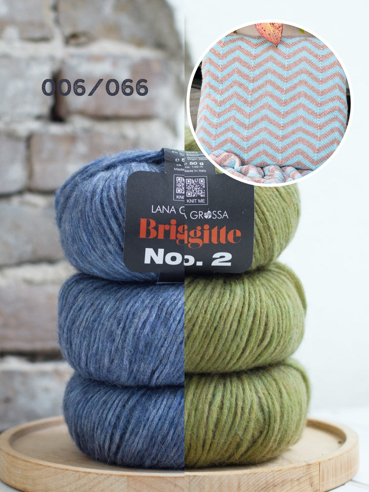 Strickpaket Brigitte No. 2 Zickzack-Kissenhülle