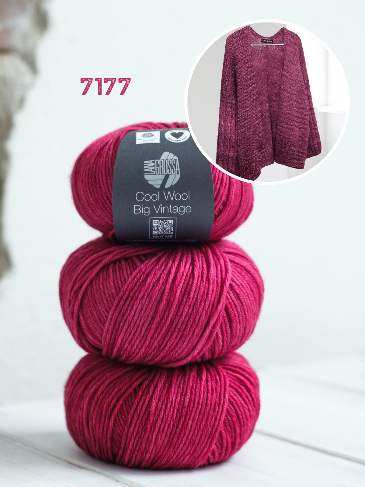 Strickpaket Cool Wool Big Vintage Cardigan Knotten Wolle