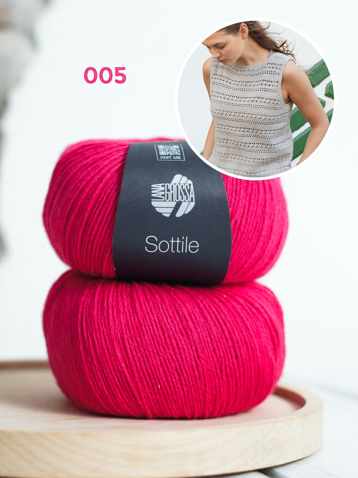 Häkelpaket Sottile Top mit Ajourmuster