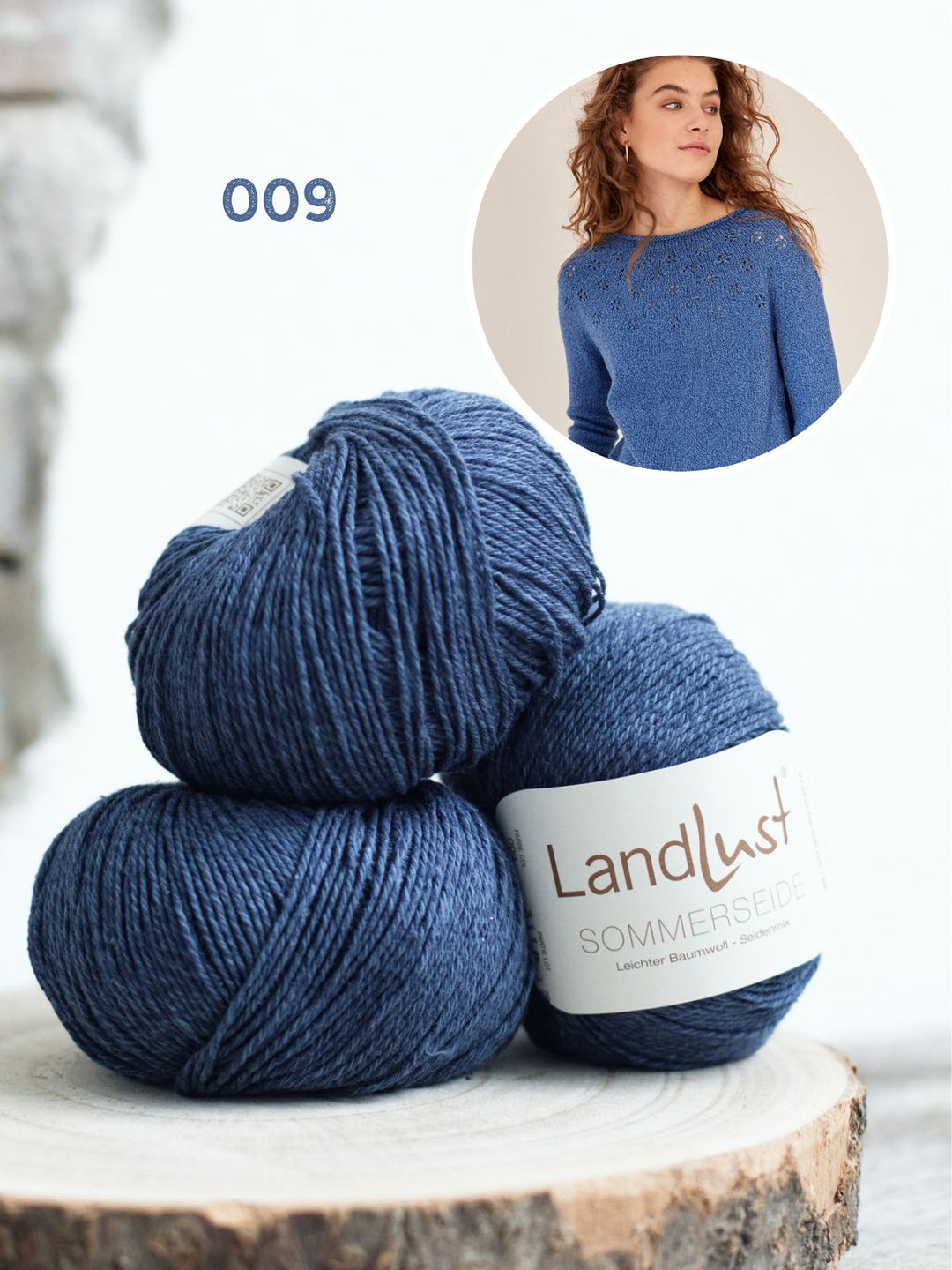 Strickpaket Landlust Sommerseide Pullover mit Ajour-Muster