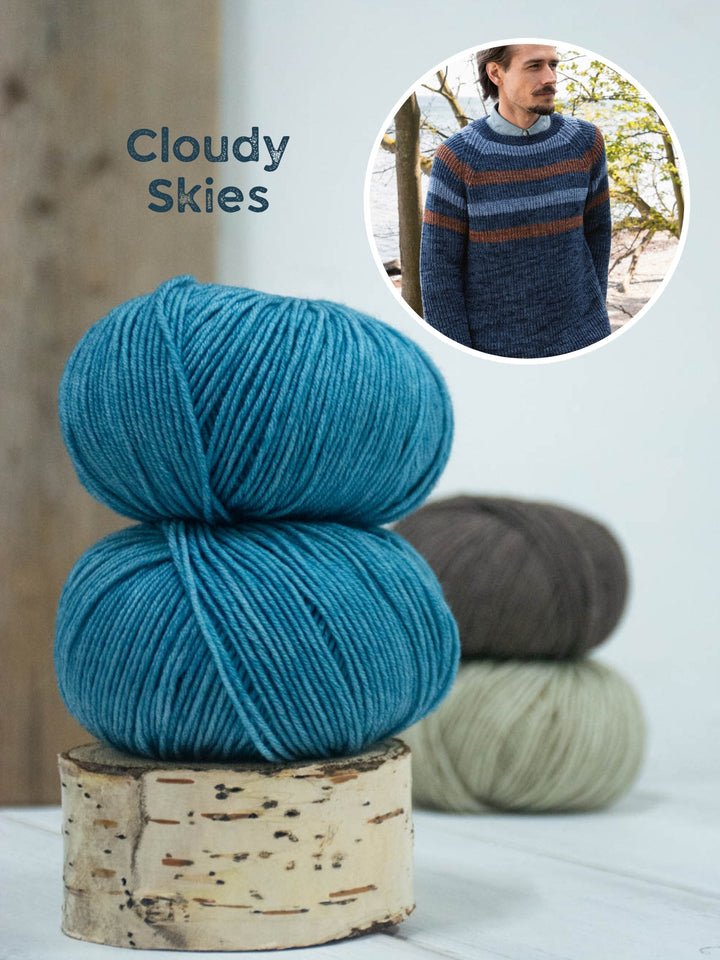 Strickpaket Cool Wool Vintage Streifenpullover für Herren