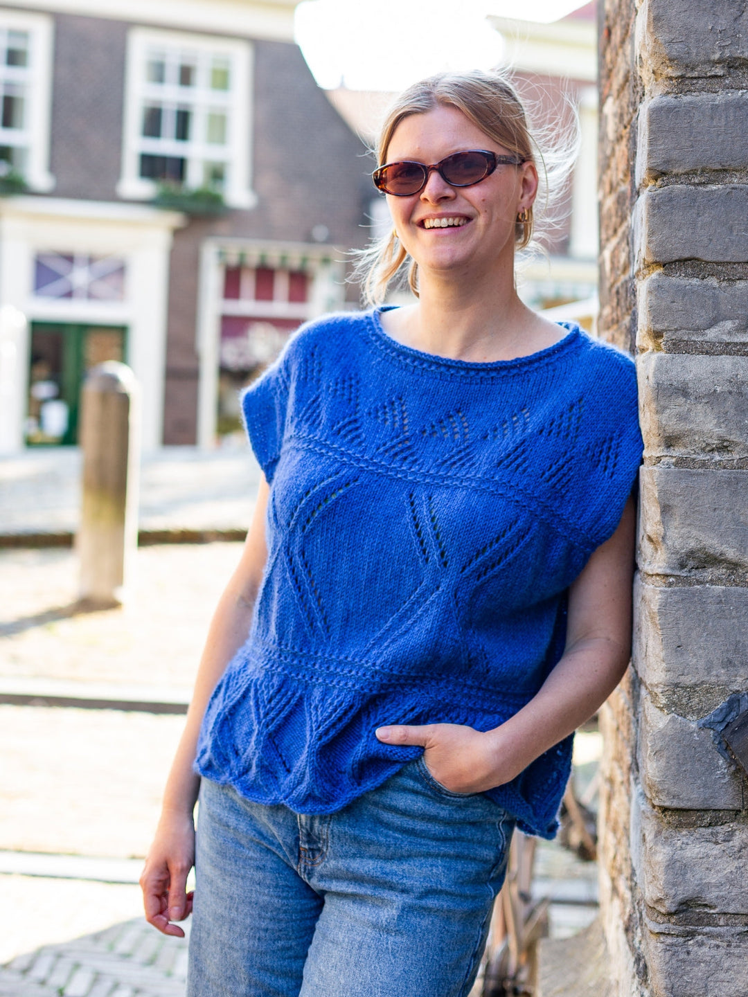 Strickpaket Meadow Ajour Top - Corallo Uni