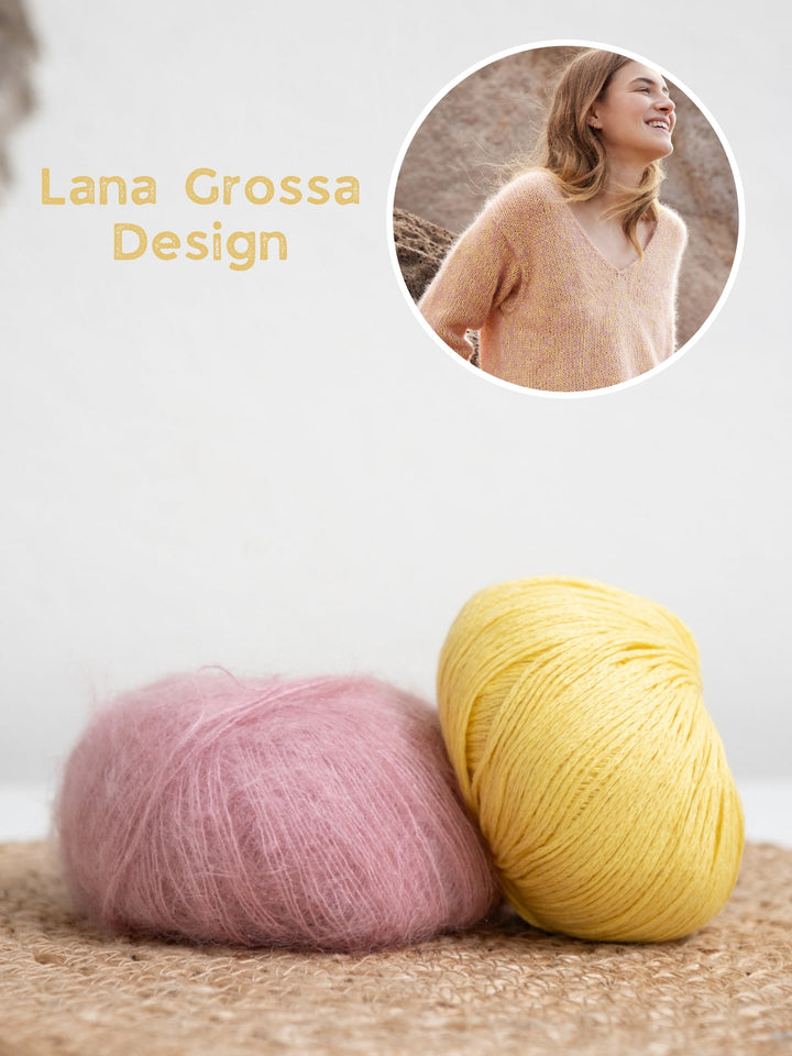 Strickpaket Summer Cashmere Silkhair V-Ausschnitt Pullover