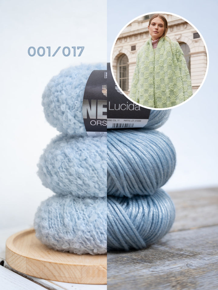 Strickpaket Orsetto Lucida Schachbrett-Schal