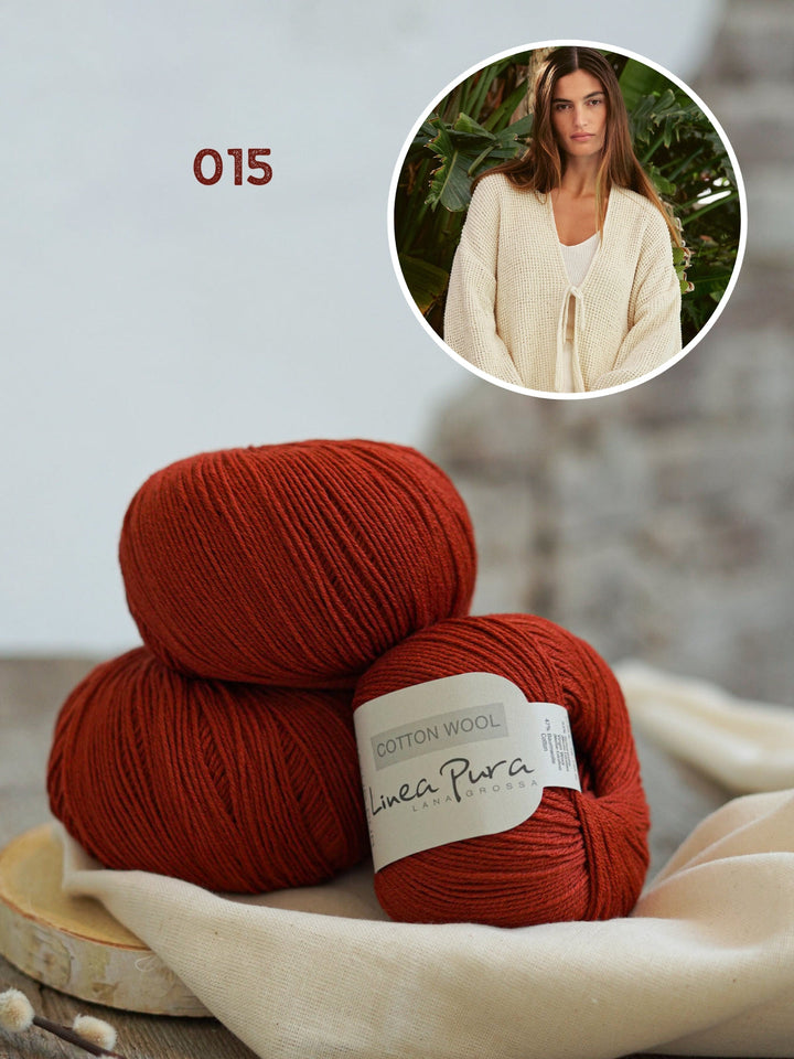 Strickpaket Cotton Wool Jacke im Strukturmuster