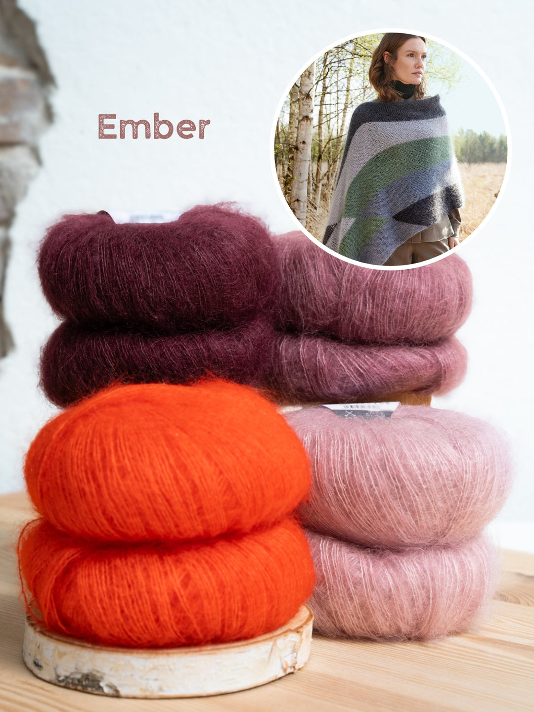 Strickpaket Silkhair geometrischer Stola