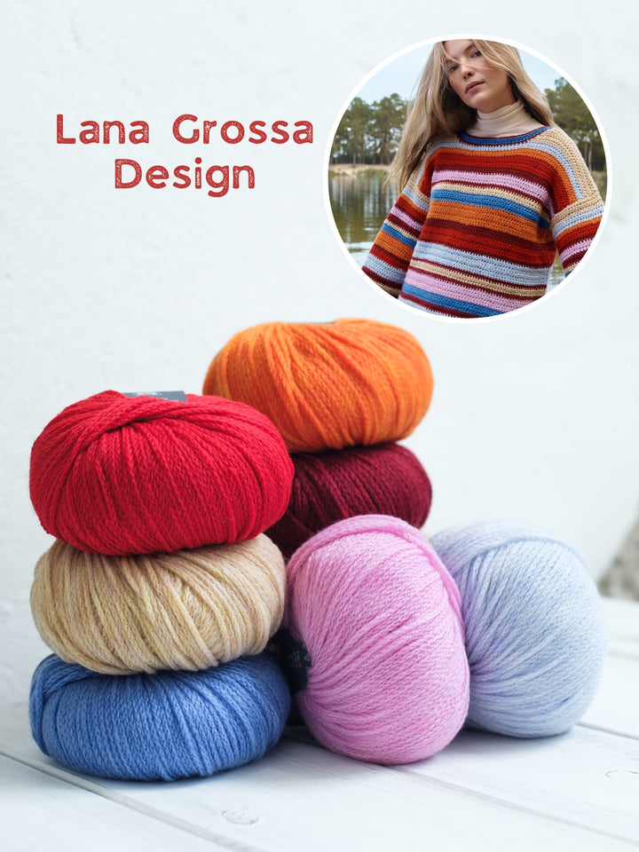 Häkelpaket Cool Merino Streifen Pullover
