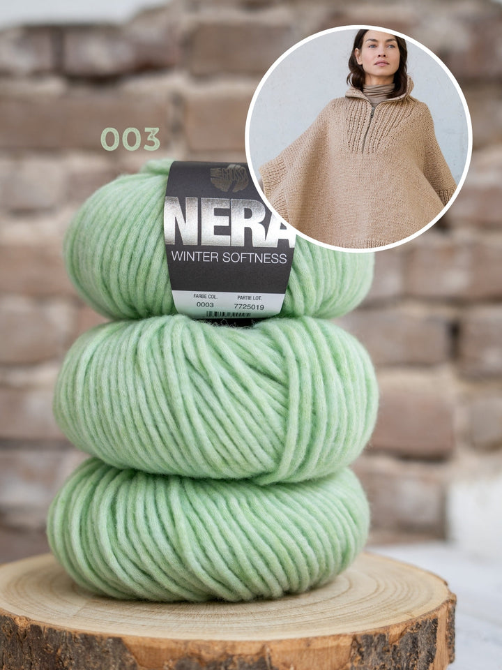 Strickpaket Winter Softness Poncho mit Reißverschluss