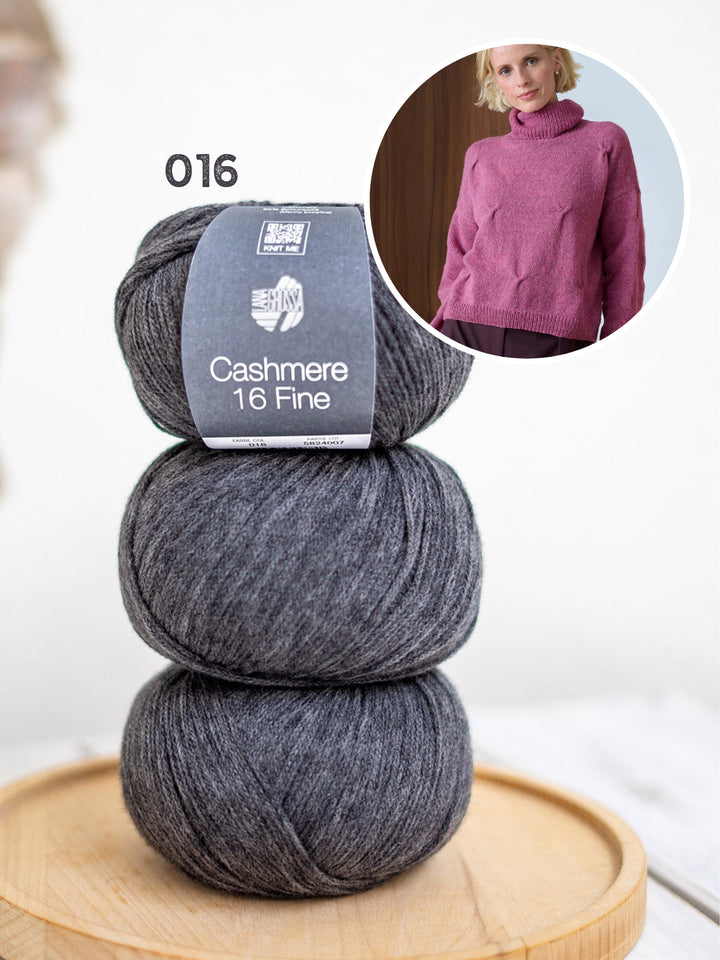 Strickpaket Cashmere 16 Fine Pullover mit Zöpfen