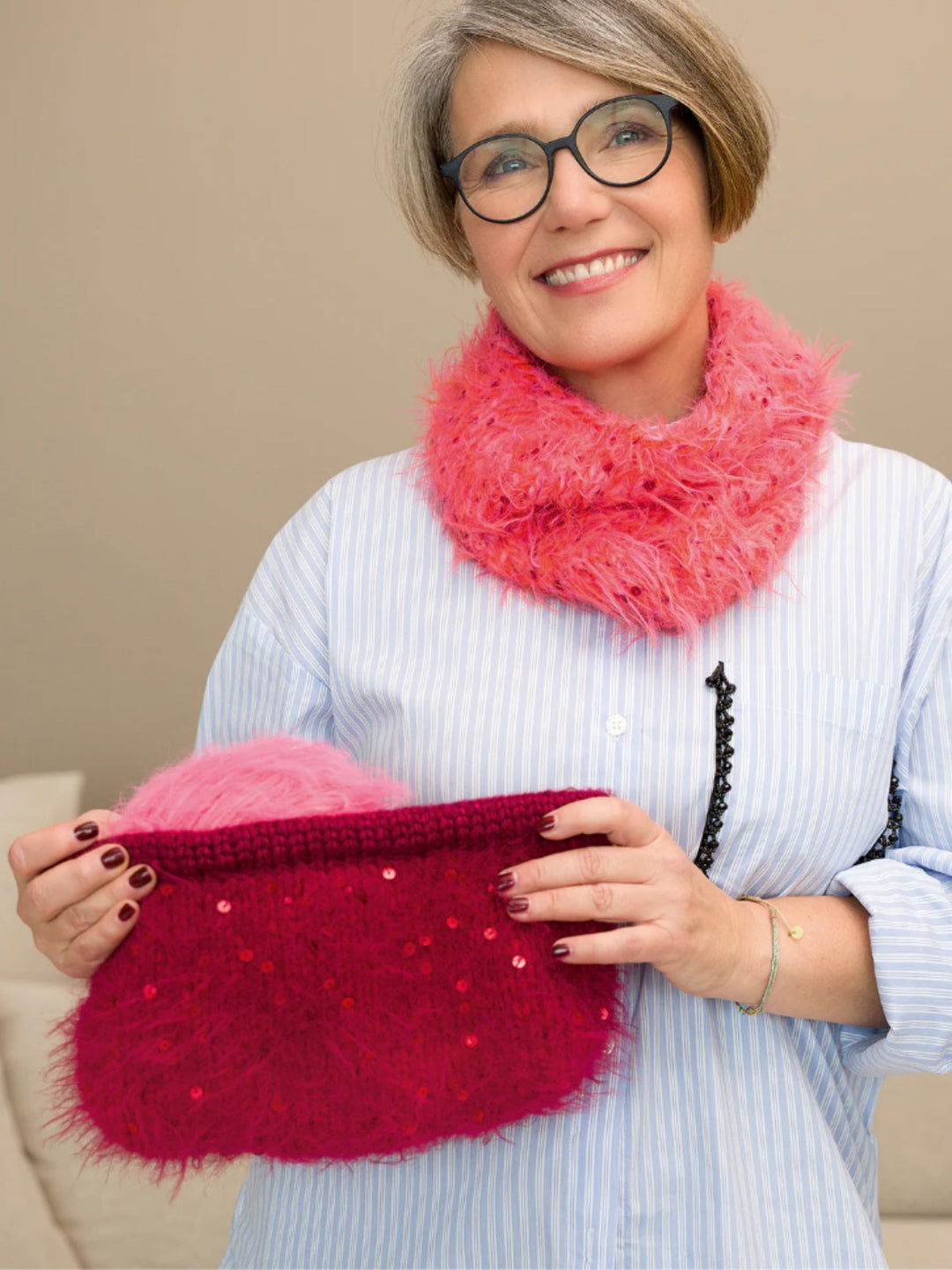 Strick- und Häkelpaket Basta Cosmo Handtasche