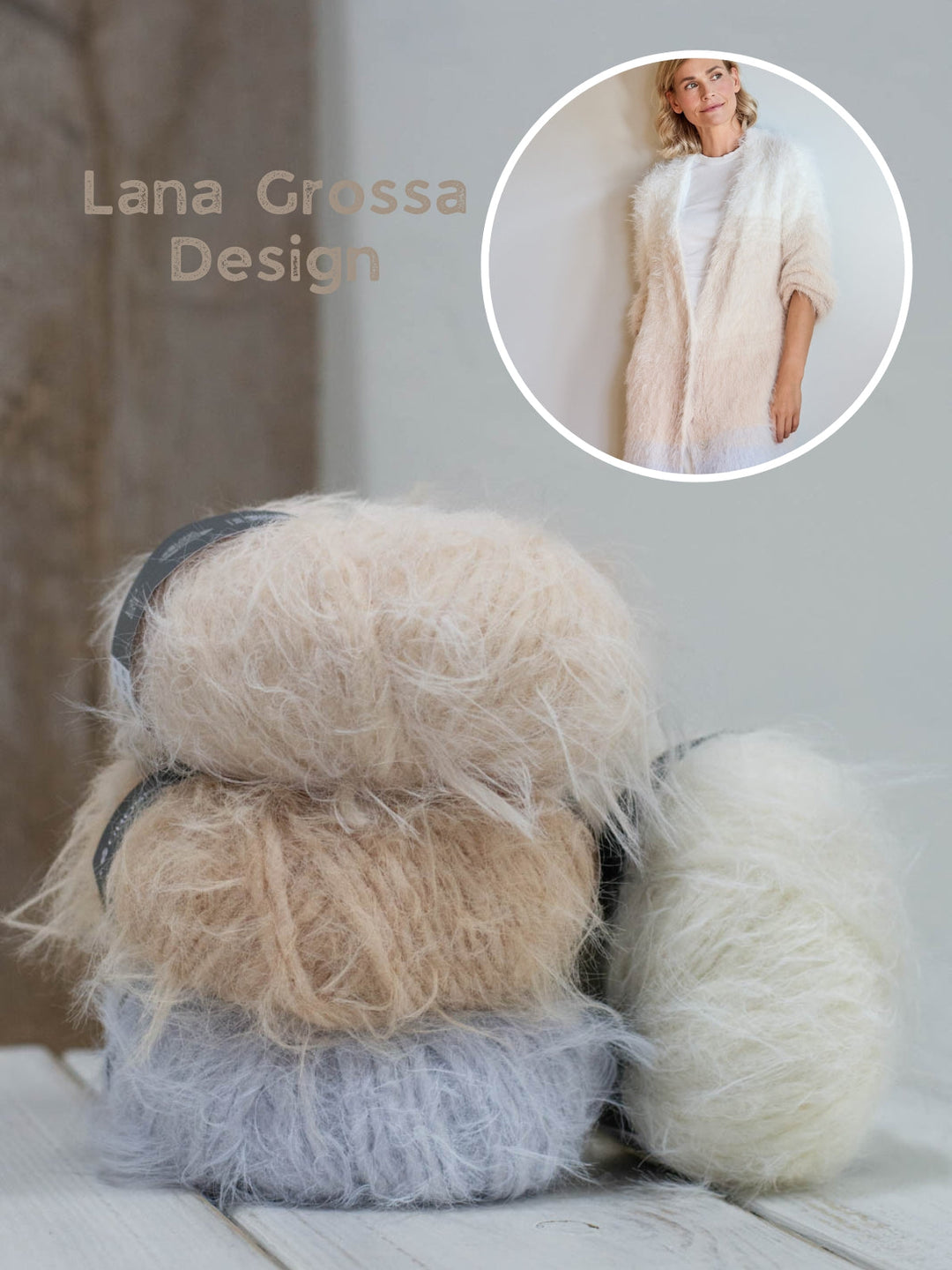 Strickpaket Basta Longjacke in Streifen