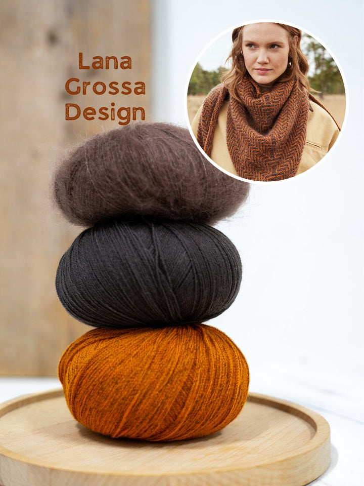 Strickpaket Cashmere 16 Fine Silkhair Cool Wool Lace Dreieckstuch