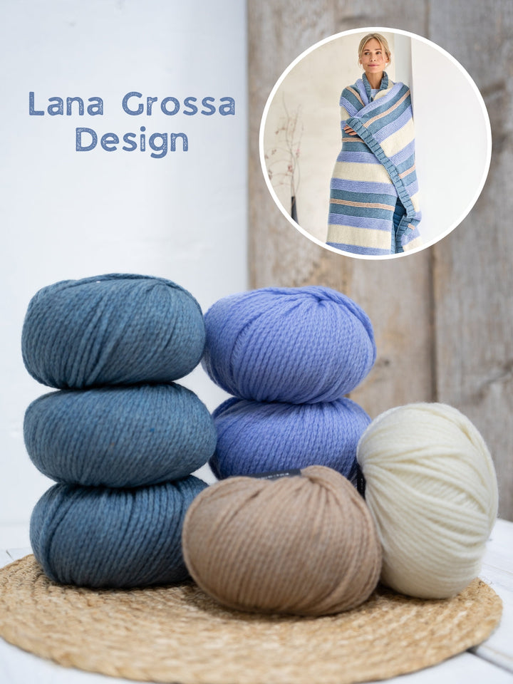 Strickpaket Alta Moda Cashmere 16 Decke mit Streifen