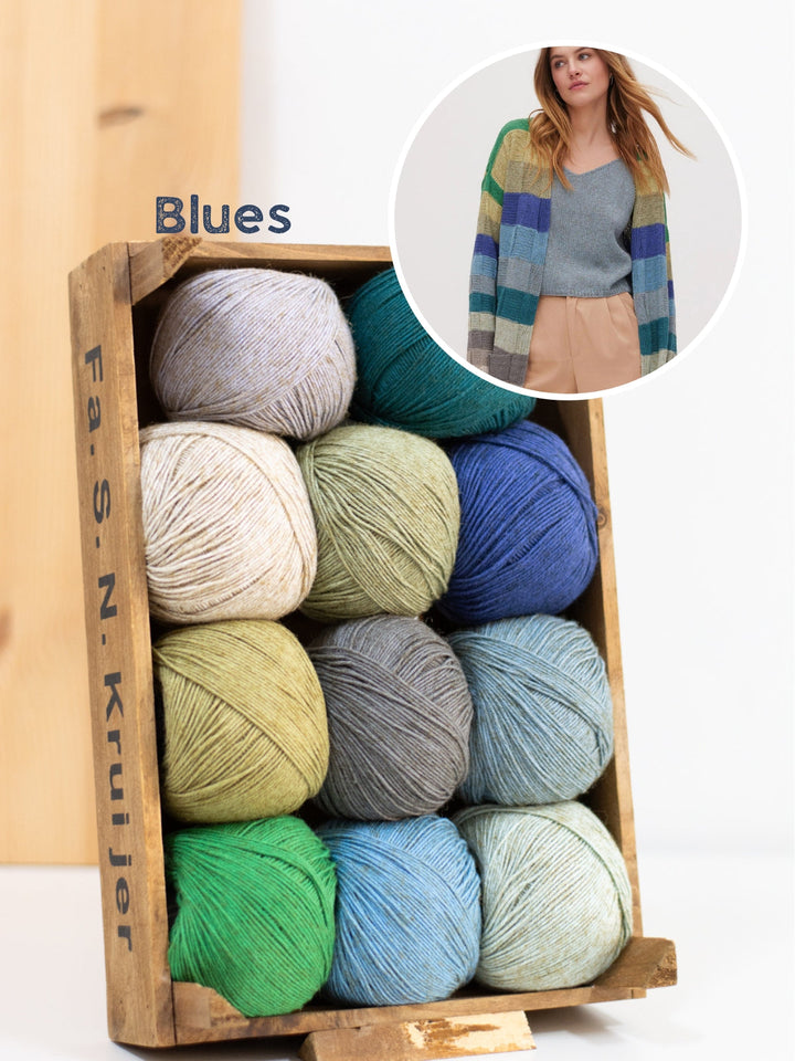 Strickpaket Diversa Cardigan im Schachbrettmuster