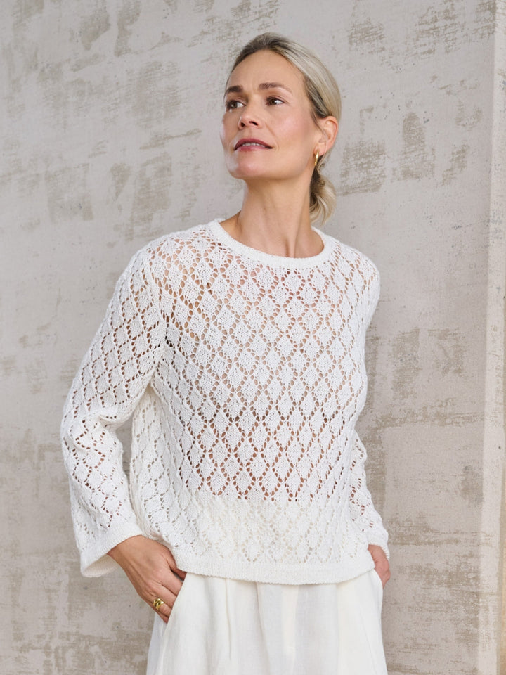 Strickpaket Landlust Sommerseide Pullover im Lochmuster