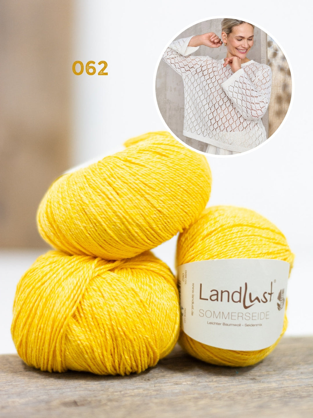 Strickpaket Landlust Sommerseide Pullover im Lochmuster