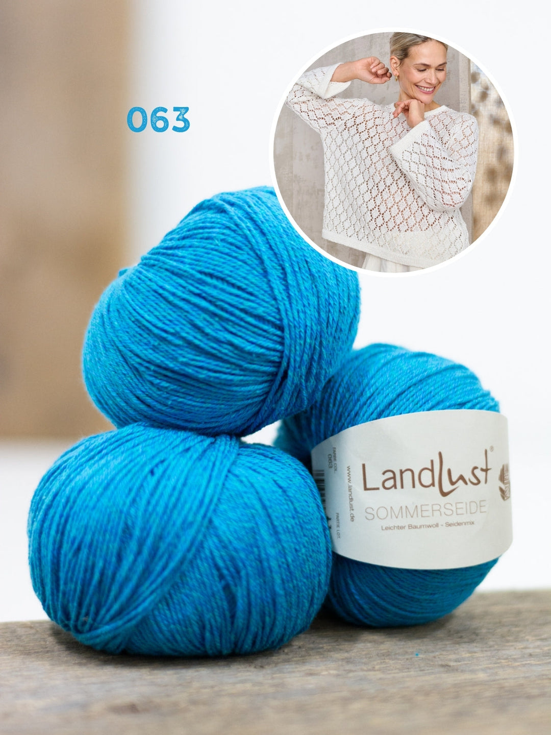 Strickpaket Landlust Sommerseide Pullover im Lochmuster