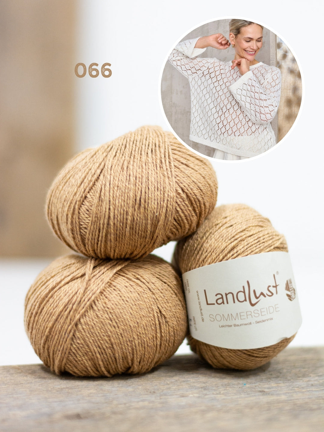 Strickpaket Landlust Sommerseide Pullover im Lochmuster