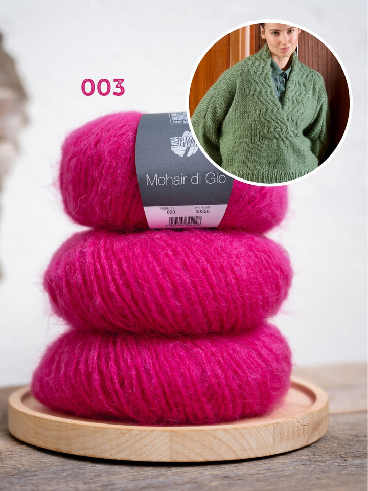 Strickpaket Mohair Di Gio V-Ausschnitt Pullover