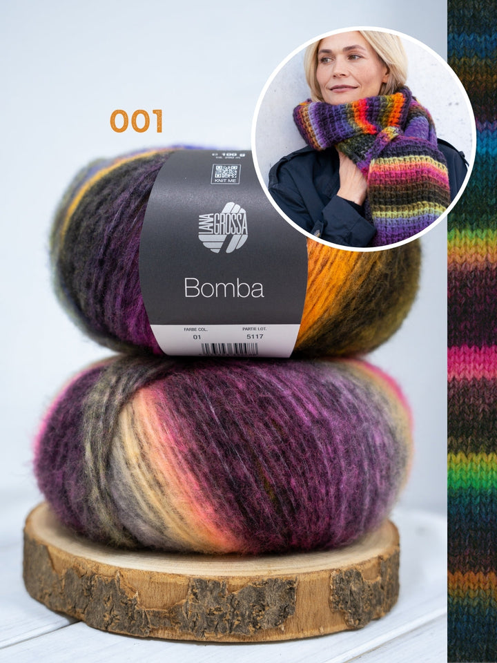 Strickpaket Bomba Schal Bambusrippen