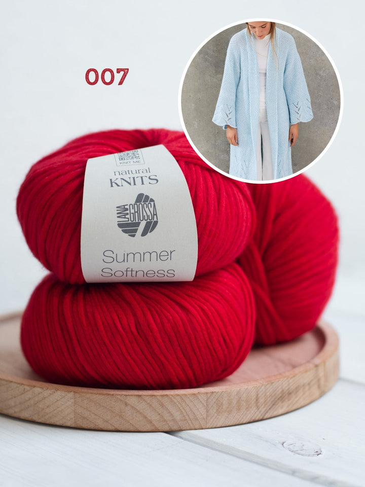 Strickpaket Summer Softness Mantel mit Ajourmuster