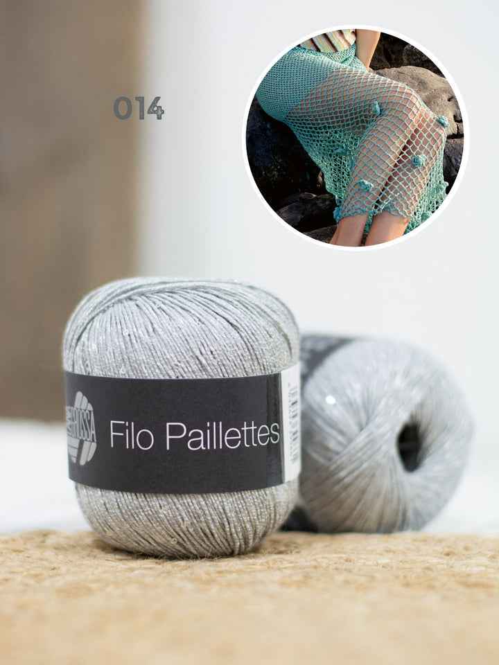 Häkelpaket Filo Paillettes Rock mit Blüten
