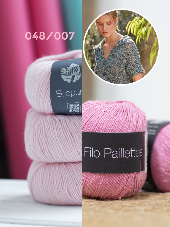 Strickpaket Ecopuno Filo Paillettes Shirt