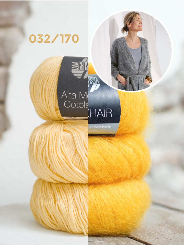 Strickpaket Alta Moda Cotolana Silkhair Jacke mit Gürtel