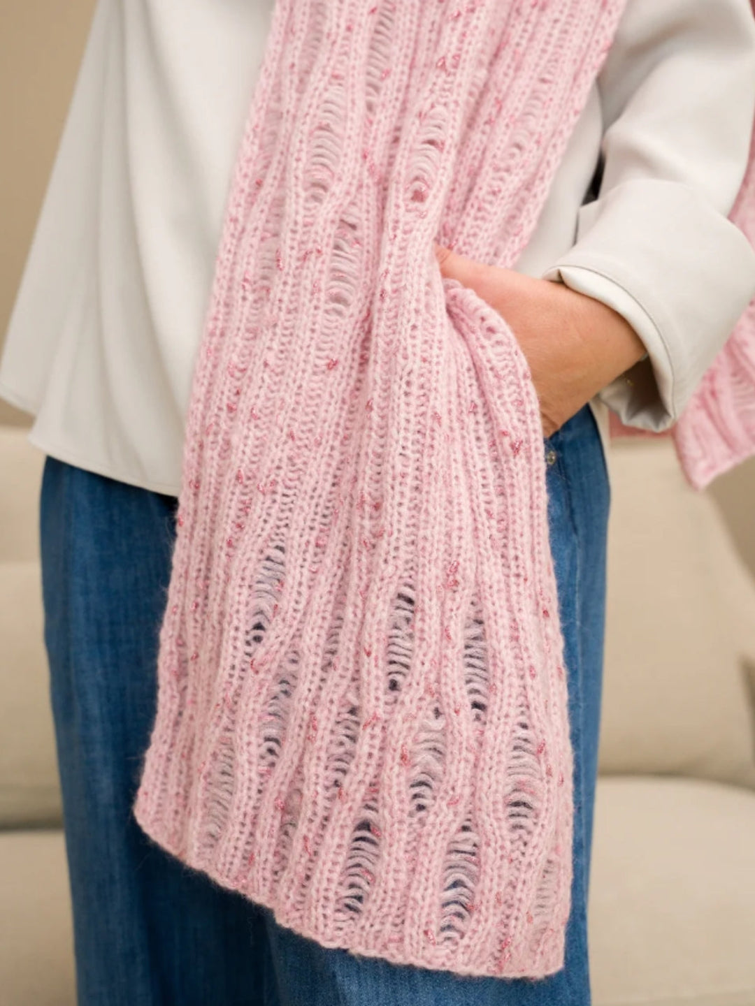 Strickpaket Fallmaschen-Schal – Lucciola – Tanja Steinbach