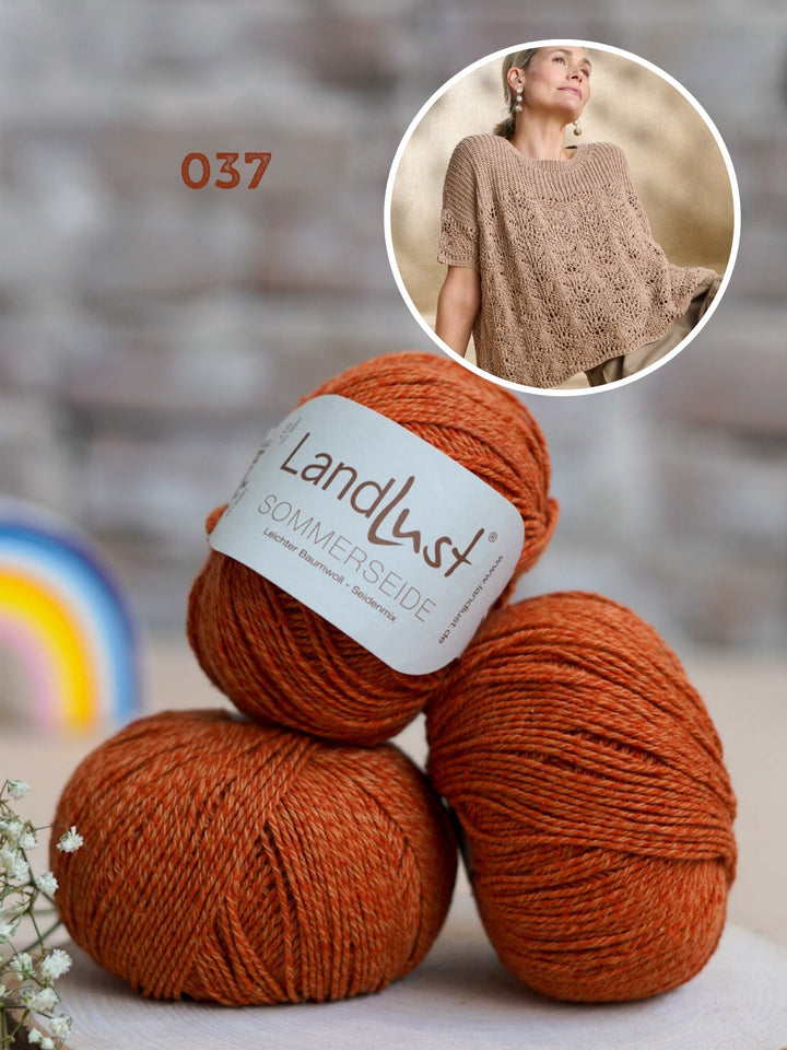 Strickpaket Landlust Sommerseide Shirt im Lochmuster