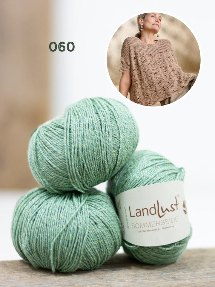 Strickpaket Landlust Sommerseide Shirt im Lochmuster